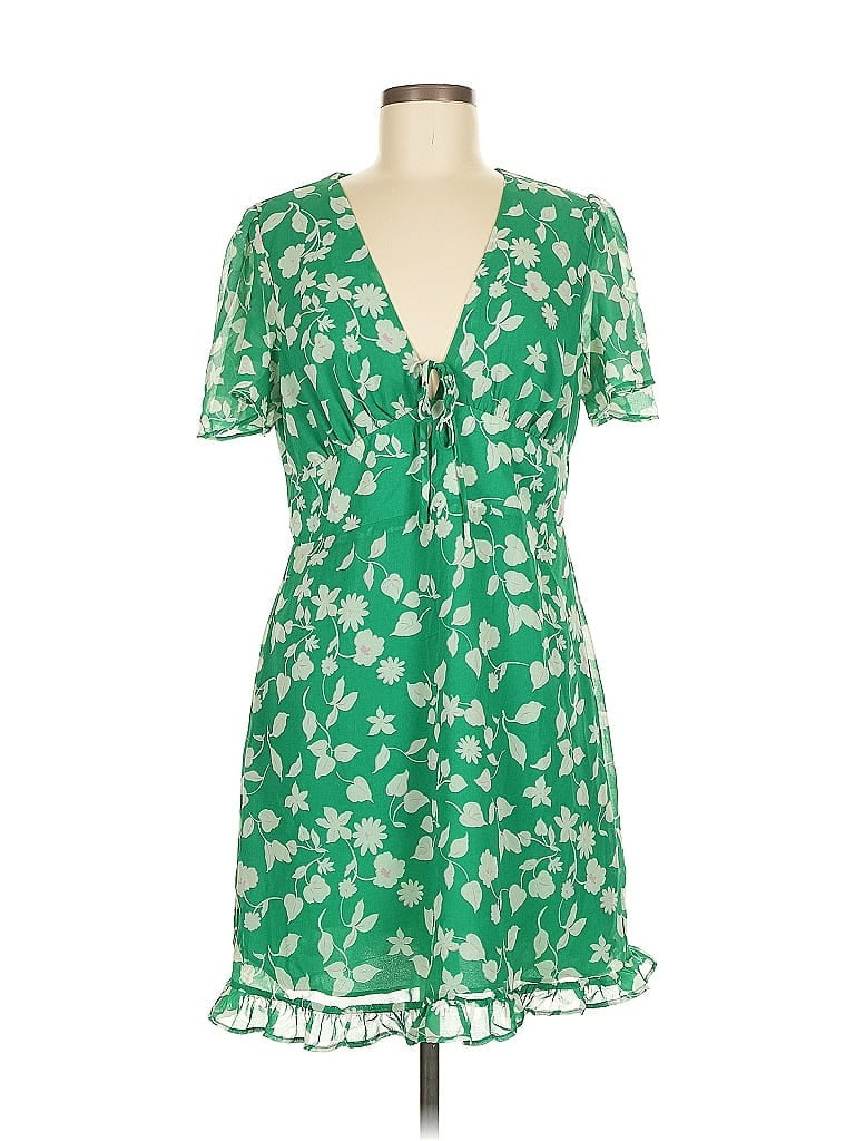 Pre-owned Mng Casual Dress In Green
