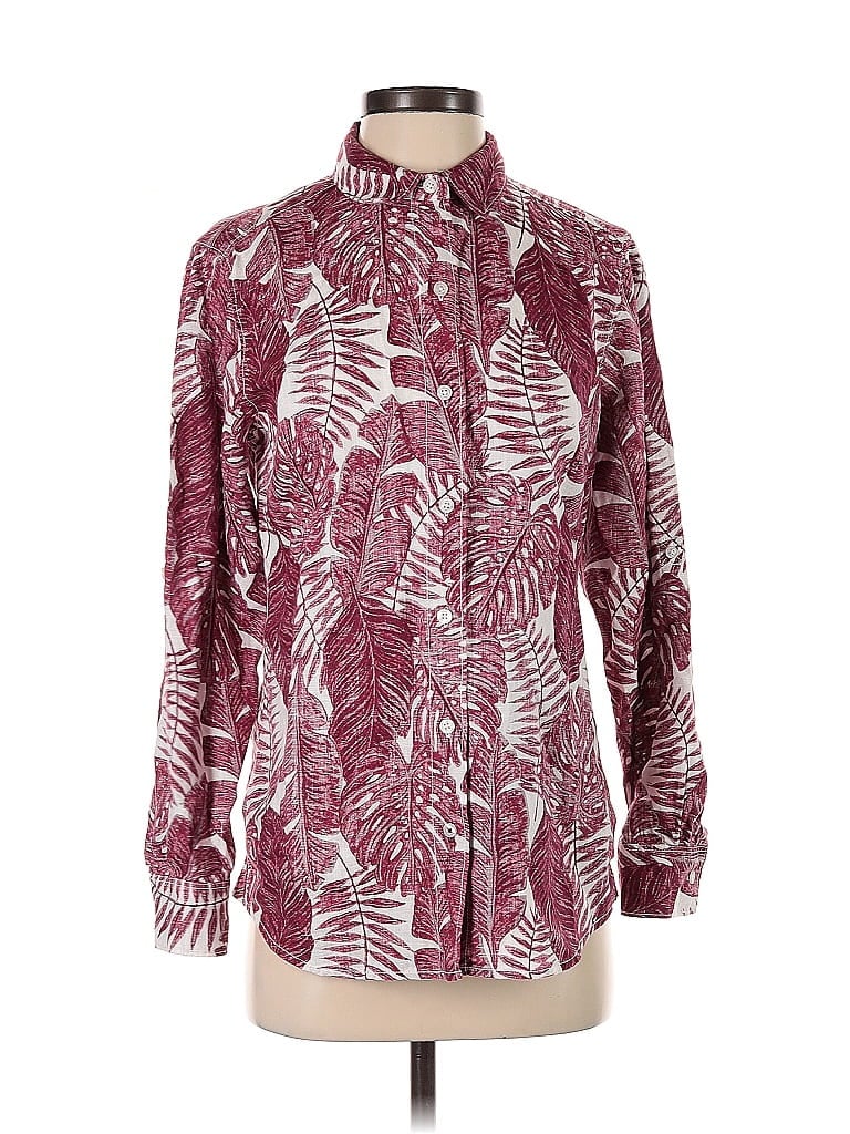 Pre-owned Tommy Bahama Long Sleeve Button Down Shirt In Burgundy