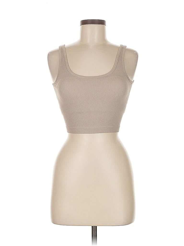Pre-owned Pro-fit Tank Top Tan Strapless Neckline Tops In Brown