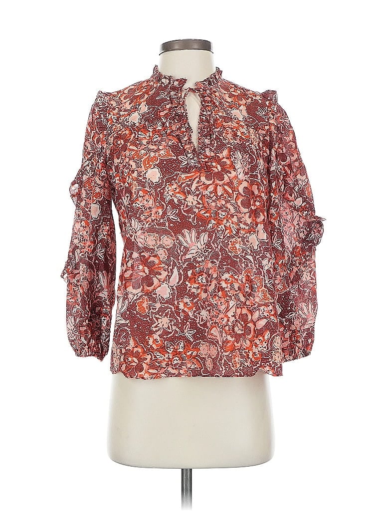 Pre-owned Ulla Johnson 3/4 Sleeve Blouse In Orange