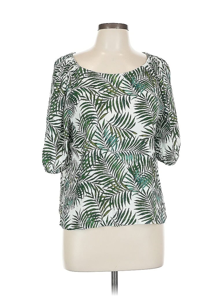 Pre-owned Ann Taylor Loft 3/4 Sleeve Blouse In Green