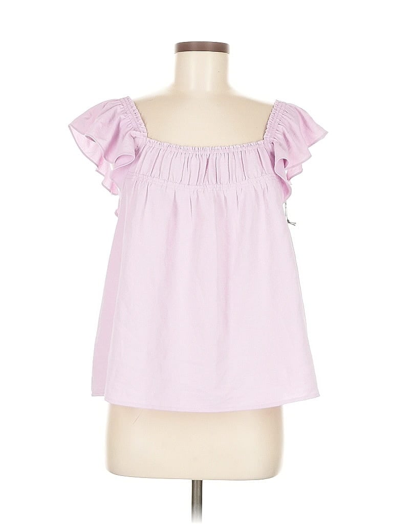 Pre-owned Nine Britton Short Sleeve Top Pink Sweetheart Neckline Tops