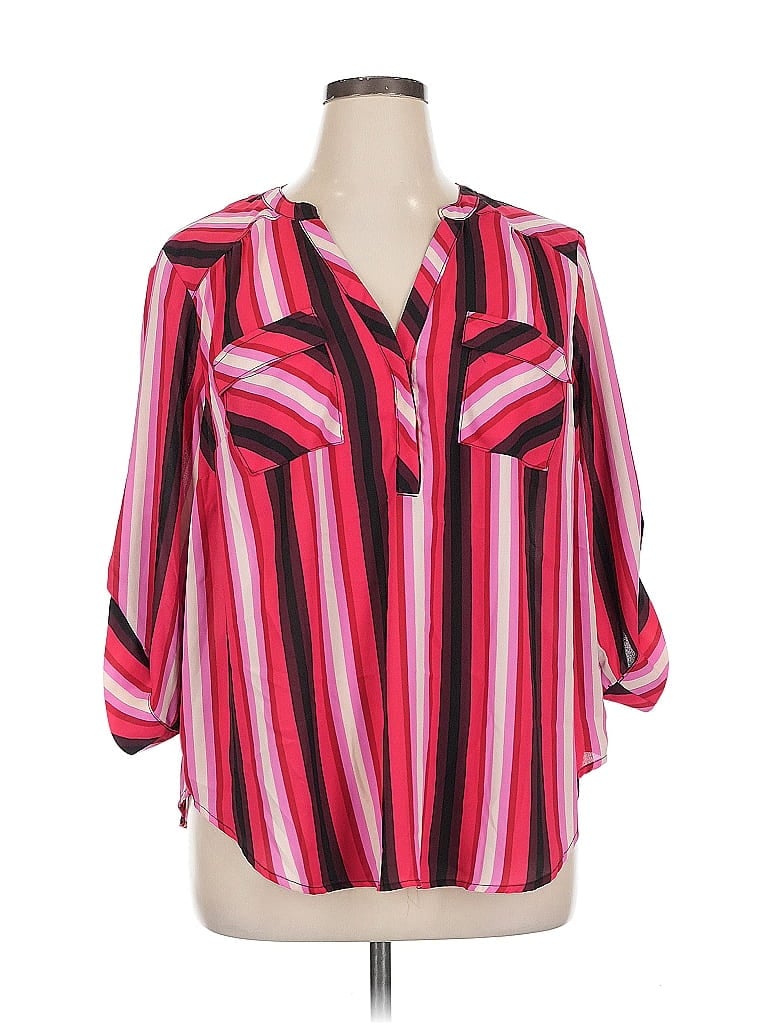 Pre-owned Torrid 3/4 Sleeve Blouse In Pink