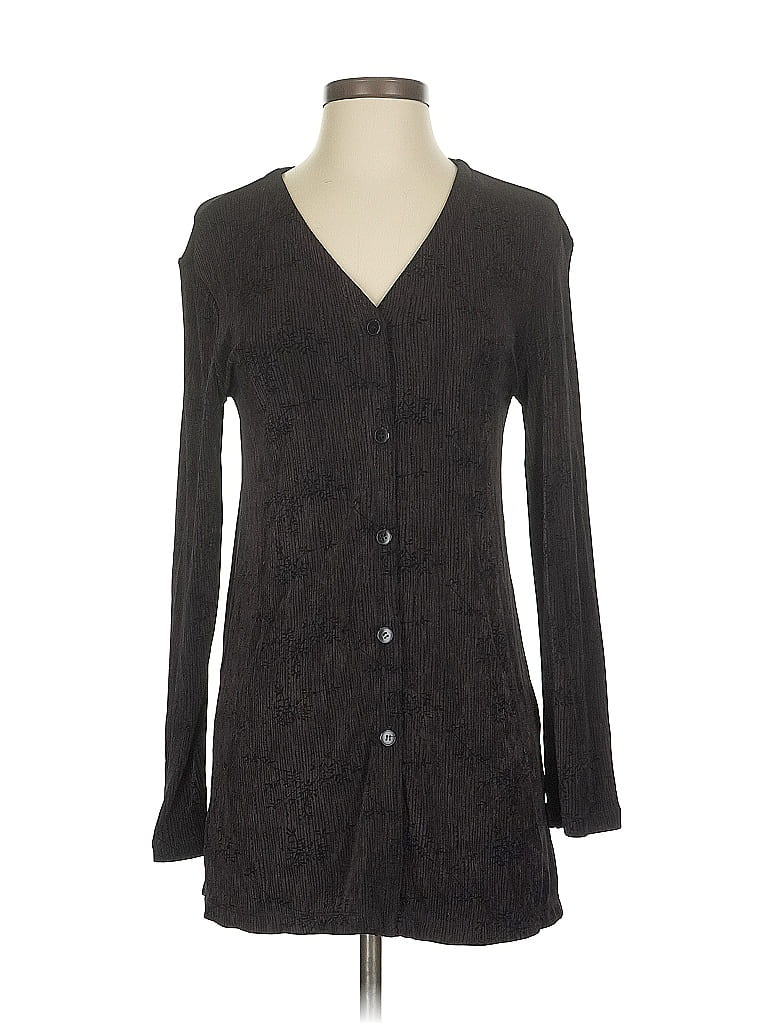 Pre-owned Carole Little Long Sleeve Blouse In Black