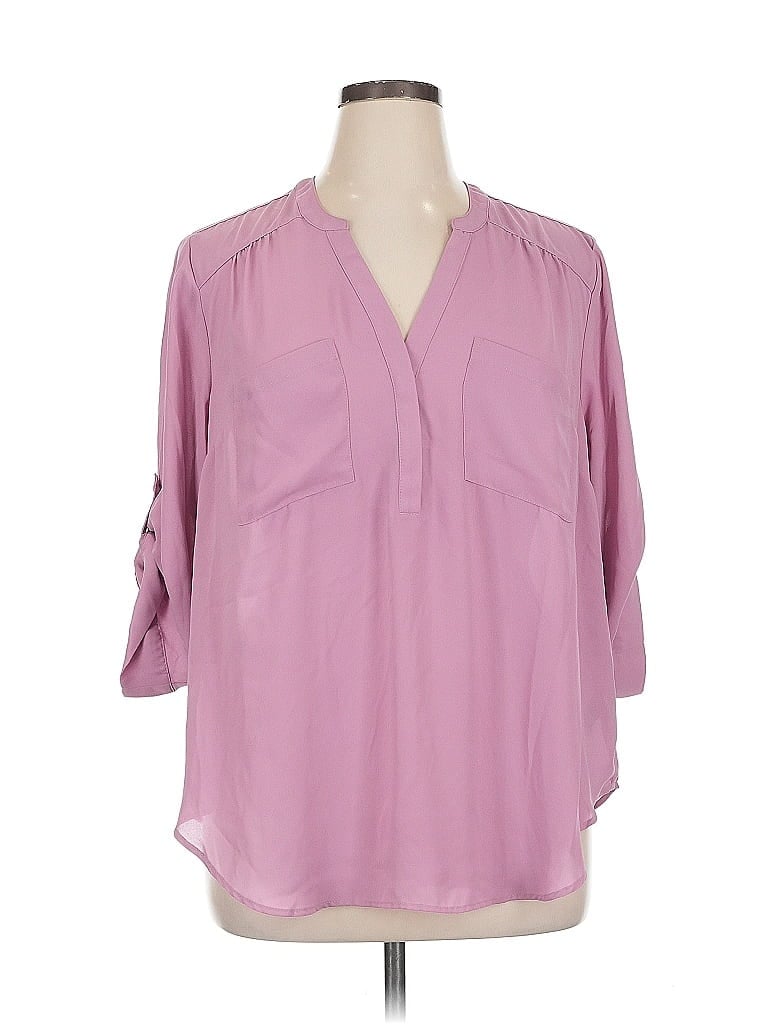 Pre-owned Torrid 3/4 Sleeve Blouse In Purple