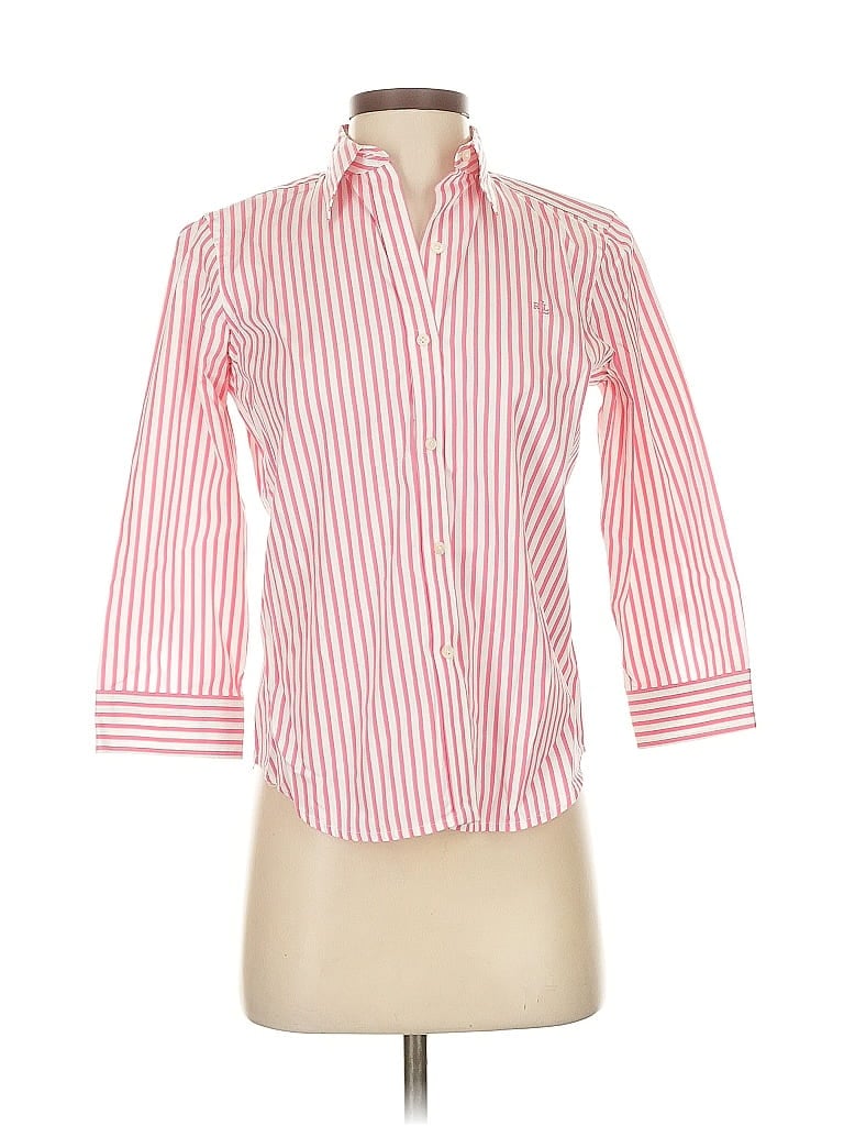 Pre-owned Polo Ralph Lauren 3/4 Sleeve Button Down Shirt In Red