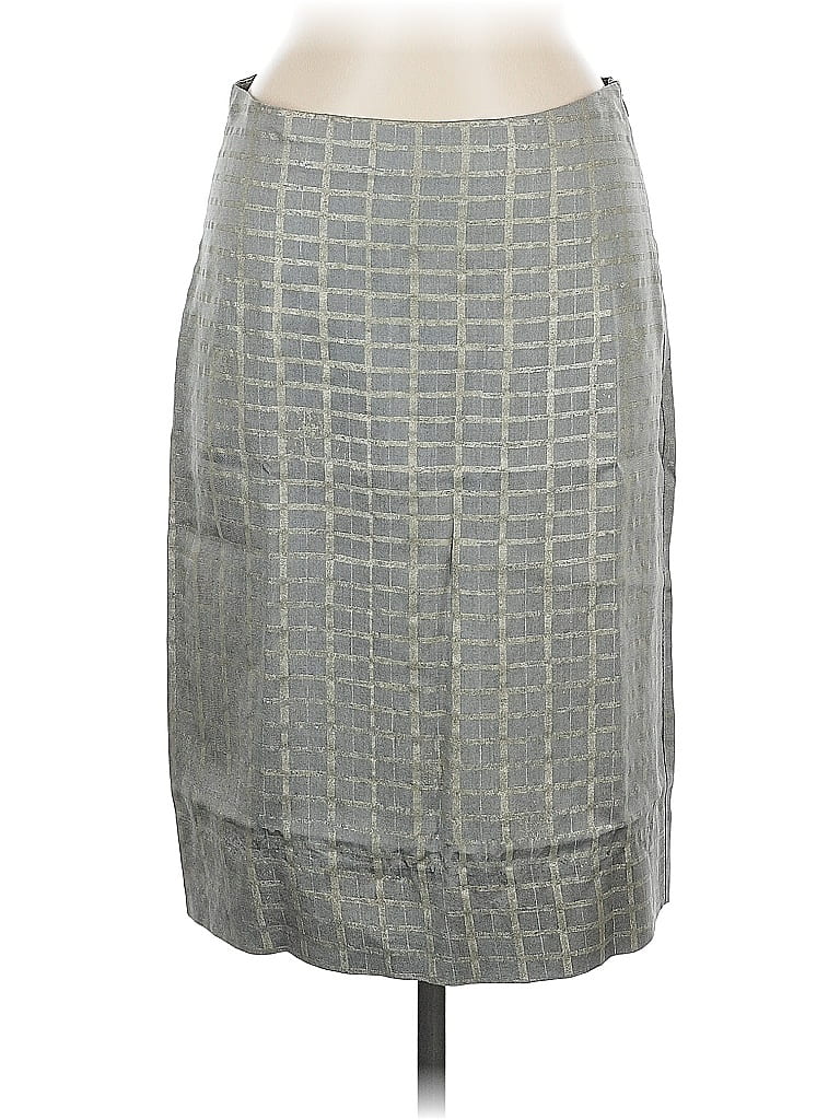 Pre-owned Peter Cohen Silk Skirt In Gray