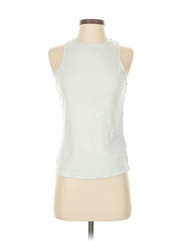 Pre-owned Nike Tank Top Silver Halter Neckline Tops