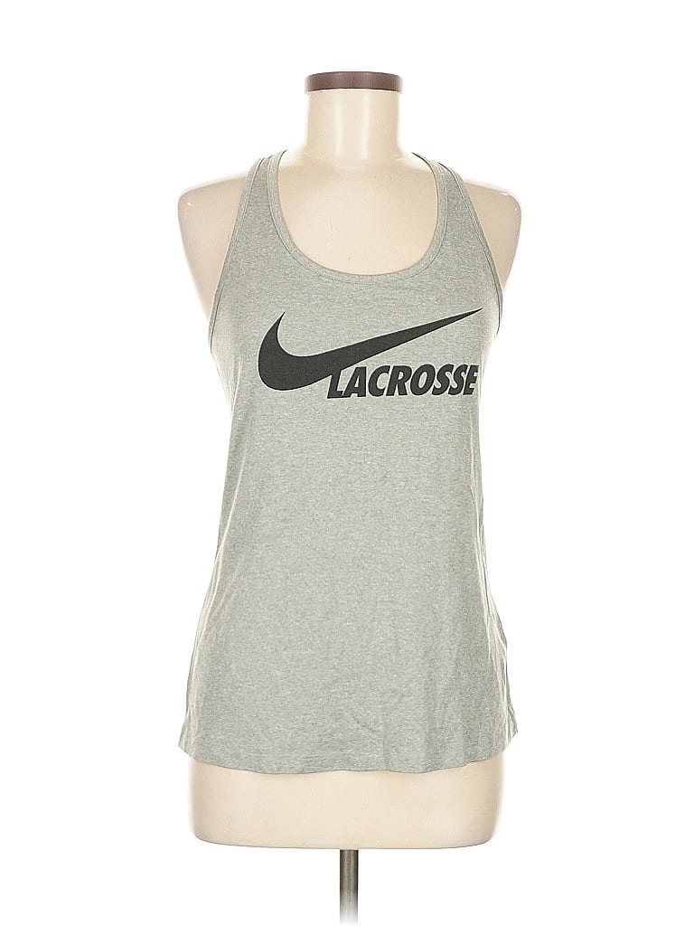 Pre-owned Nike Tank Top Gray Halter Neckline Tops