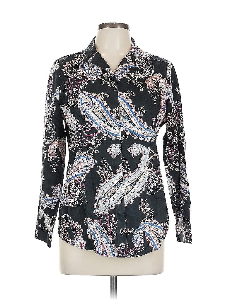 Click to view more detailed imagery on our partner's website Pre-owned Chico's Long Sleeve Blouse In Black