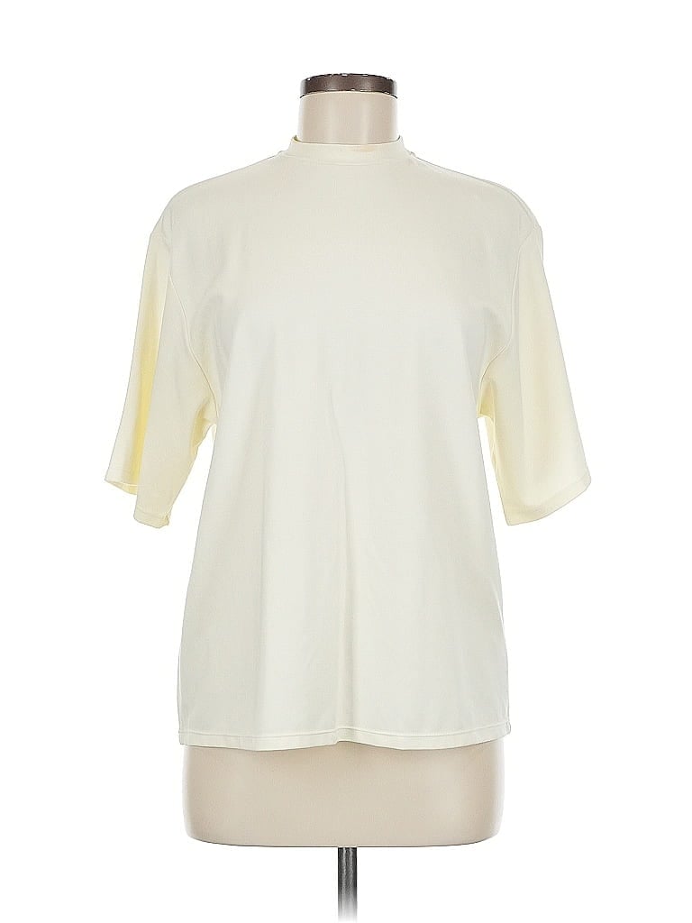 Pre-owned Deveaux Short Sleeve Turtleneck In Ivory