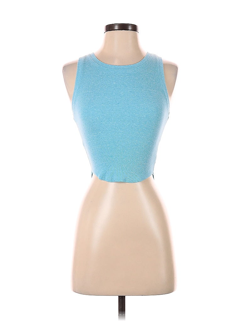 Pre-owned American Eagle Outfitters Tank Top Teal Halter Neckline Tops In Blue