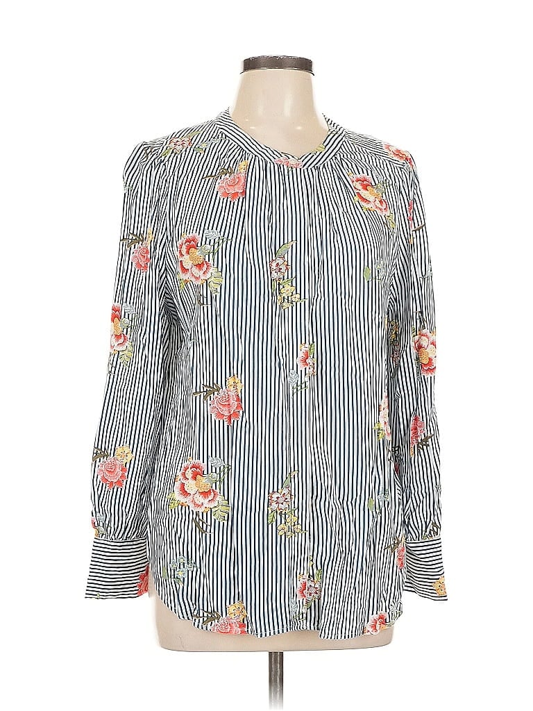 Pre-owned Grace Long Sleeve Blouse In Blue