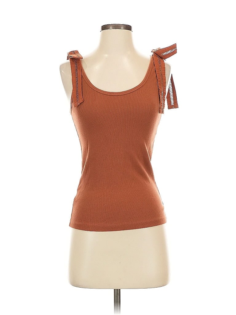 Pre-owned Ann Taylor Loft Sleeveless Top Brown One Shoulder Neckline Tops