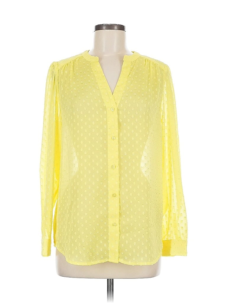 Pre-owned Banana Republic Factory Store Long Sleeve Blouse In Yellow