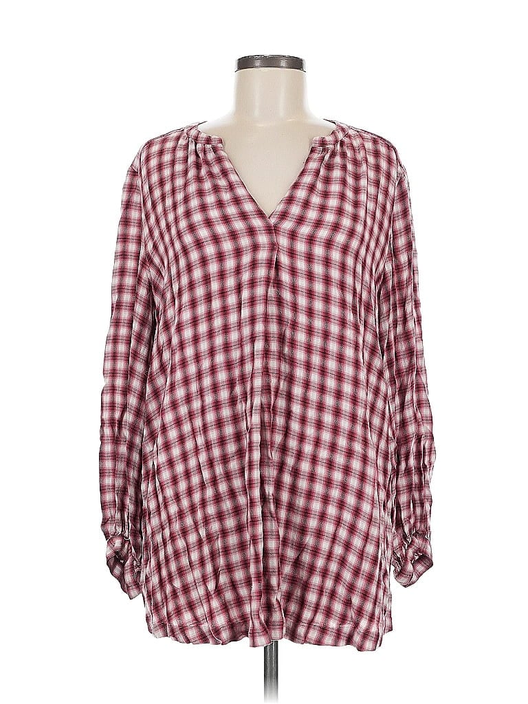 Pre-owned Ann Taylor Loft Long Sleeve Blouse In Burgundy