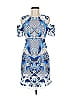 Thurley 100% Nylon Graphic Blue Cocktail Dress Size 8 - photo 1