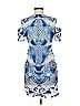 Thurley 100% Nylon Graphic Blue Cocktail Dress Size 8 - photo 2