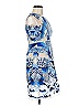 Thurley 100% Nylon Graphic Blue Cocktail Dress Size 8 - photo 4