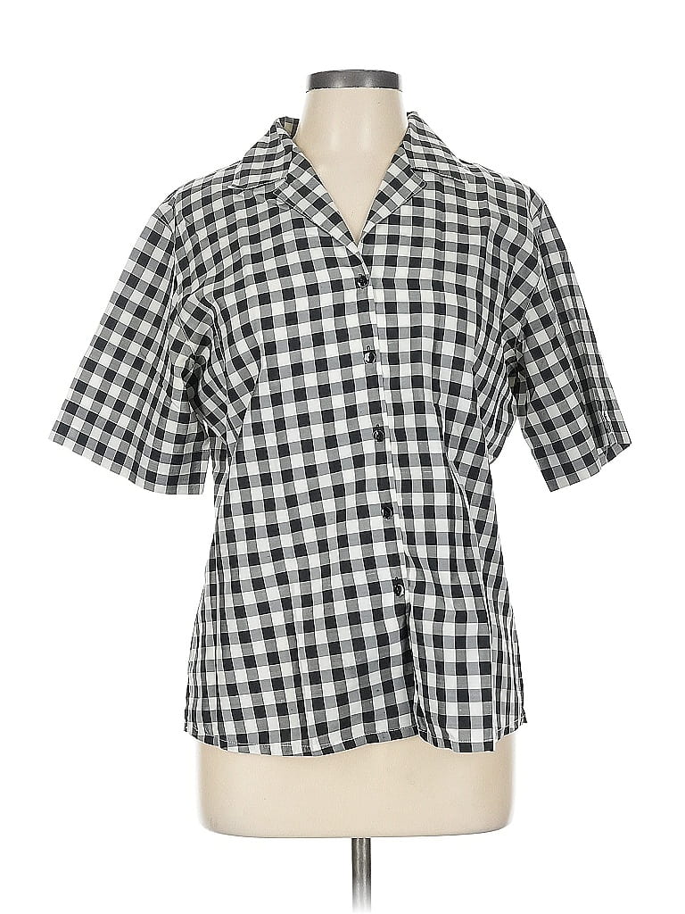 Pre-owned Jaeger Short Sleeve Blouse In Gray