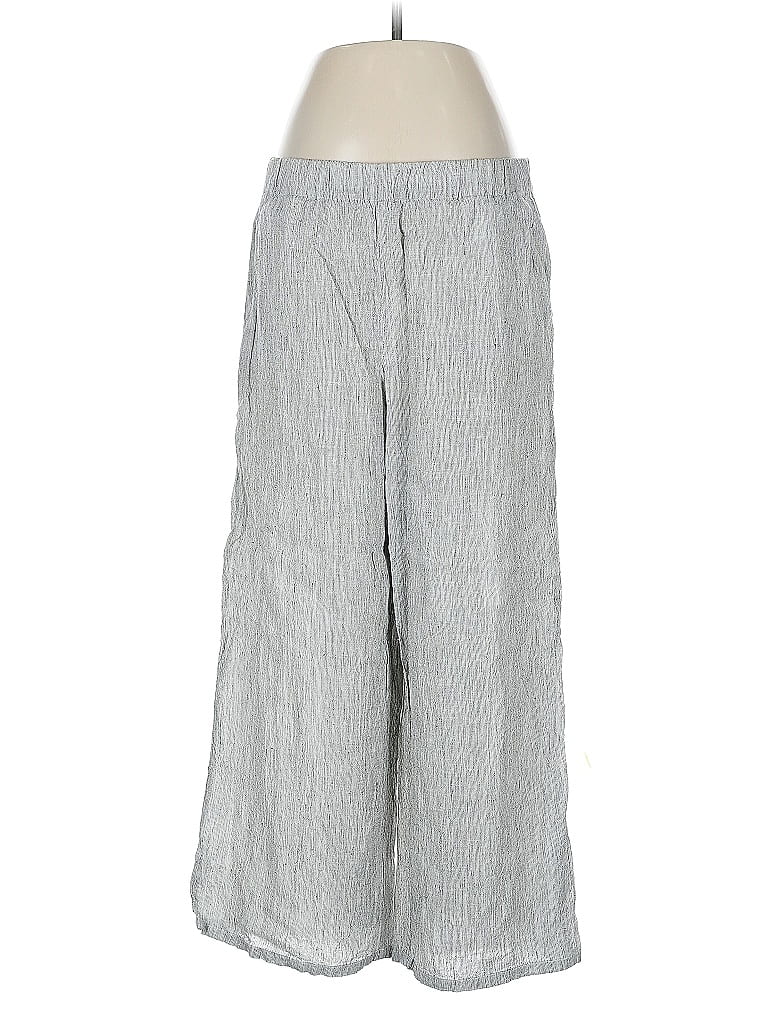 Pre-owned Eileen Fisher Linen Pants In Gray