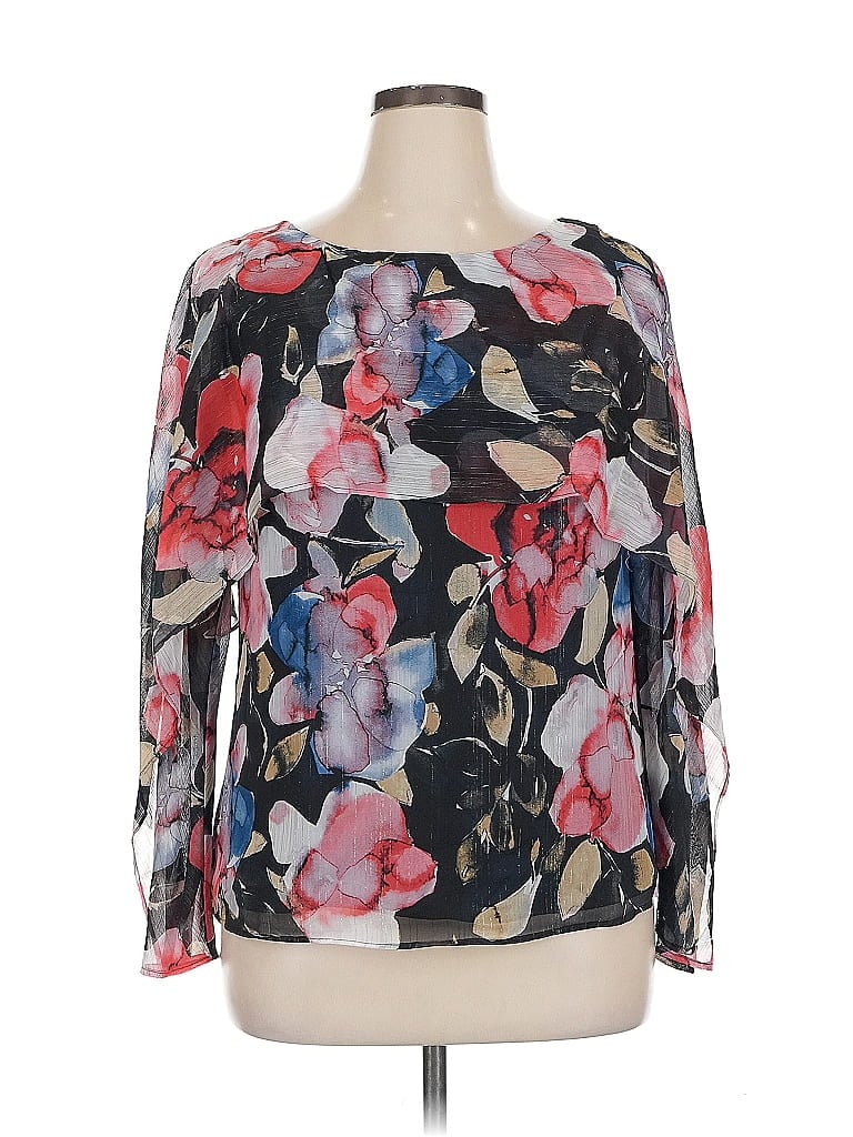 Pre-owned Dkny Long Sleeve Blouse In Black