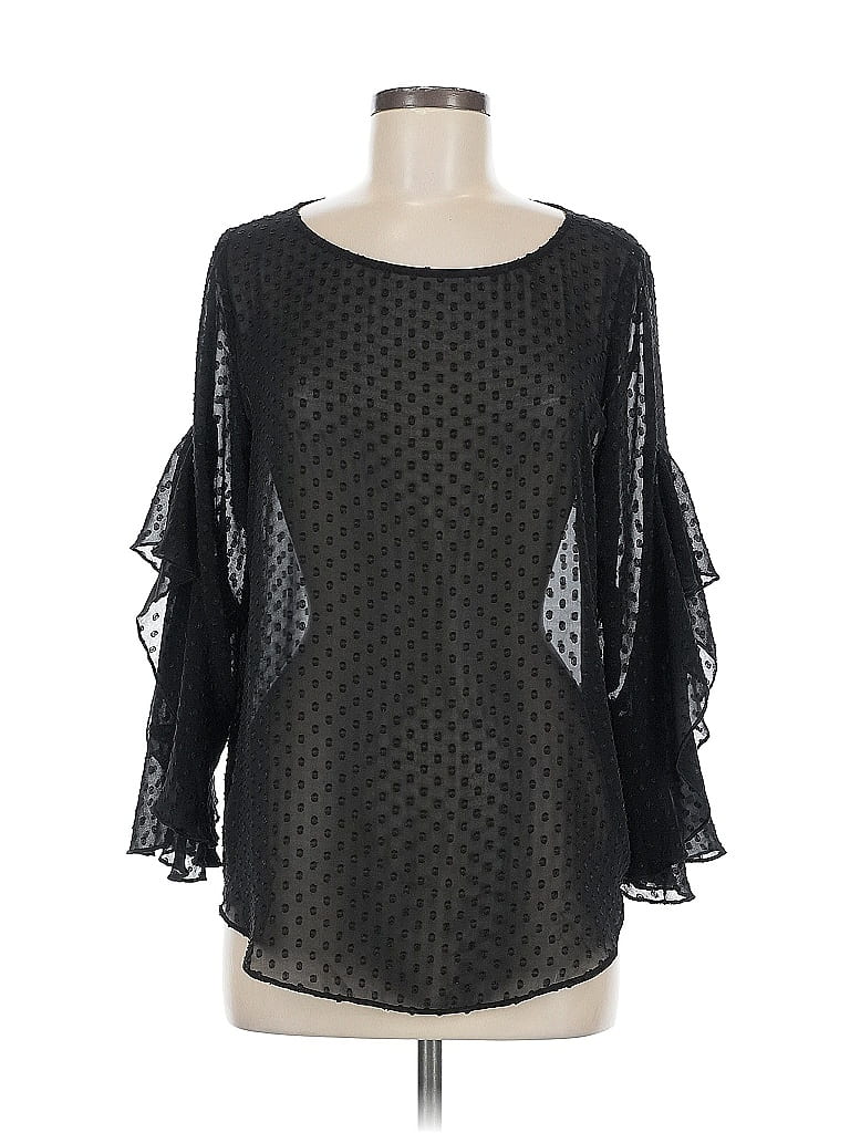 Pre-owned Ann Taylor Long Sleeve Blouse In Black