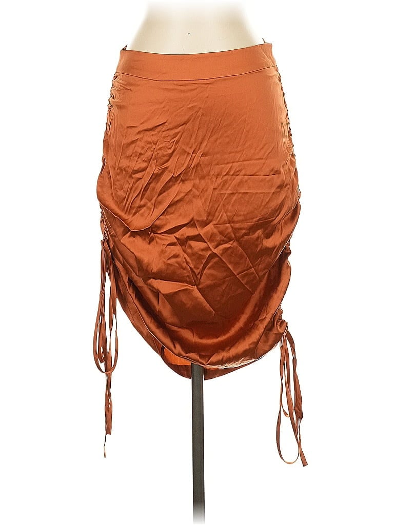 Pre-owned Kim Shui Silk Skirt In Orange