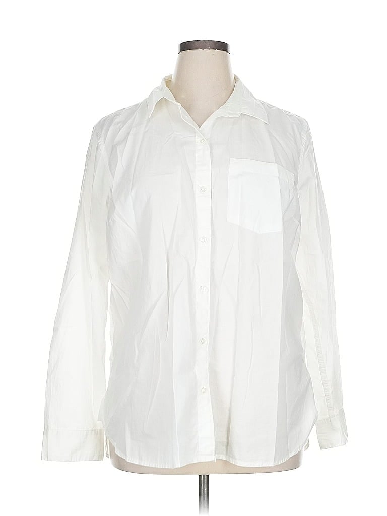 Pre-owned Old Navy Long Sleeve Button Down Shirt In White