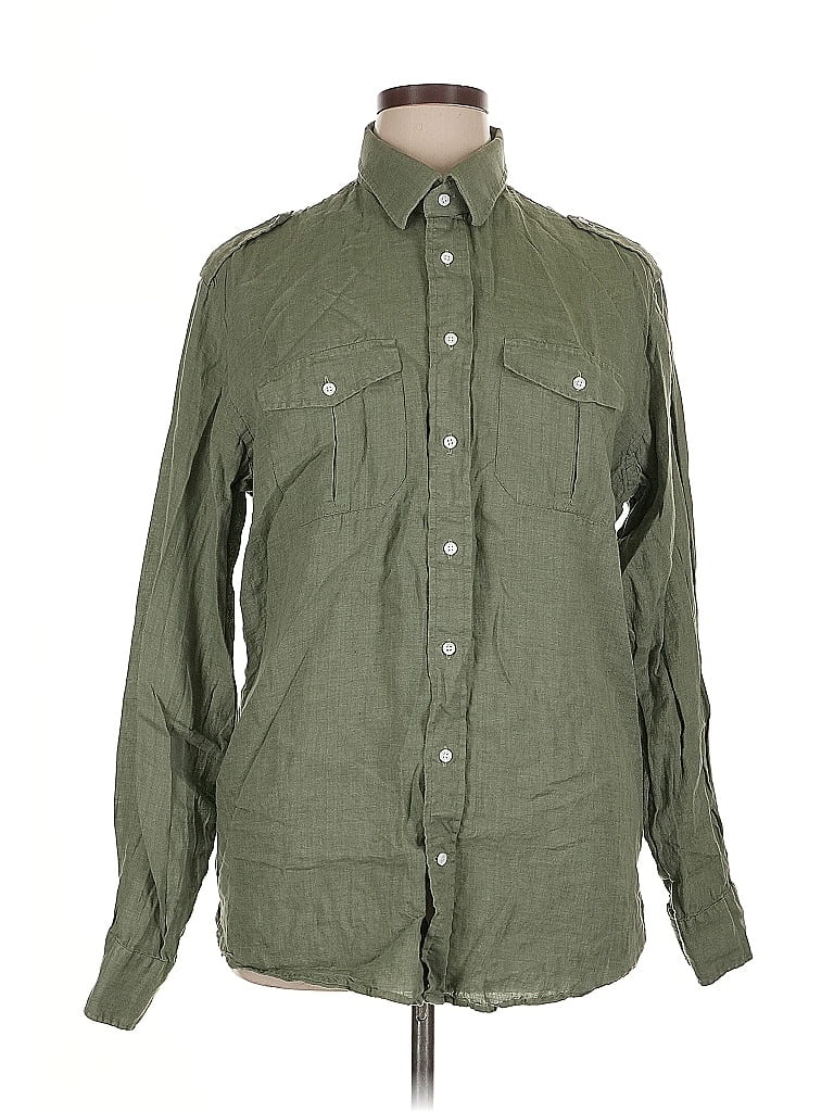 Pre-owned Assorted Brands Long Sleeve Button Down Shirt In Green