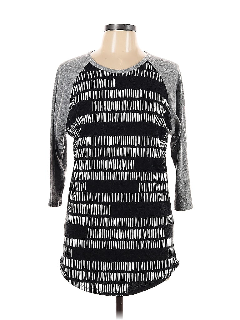 Pre-owned Lularoe 3/4 Sleeve T-shirt In Gray