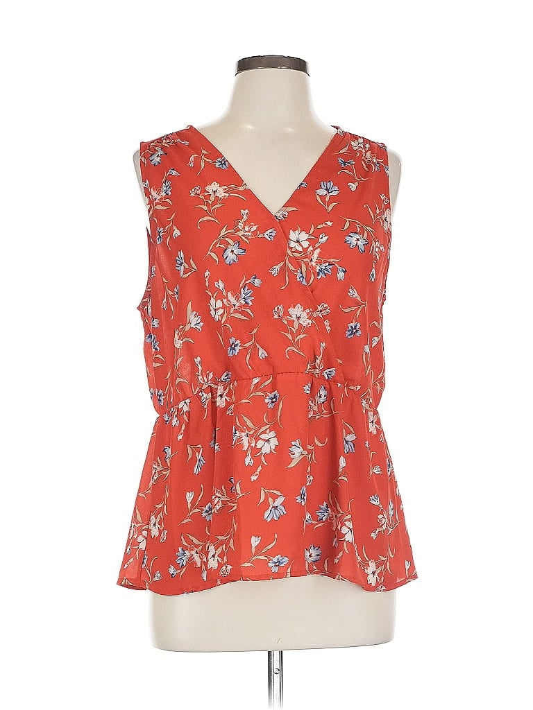 Pre-owned Pleione Sleeveless Blouse In Orange