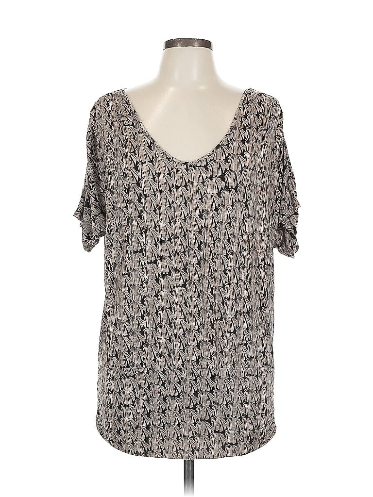 Pre-owned Mossimo Short Sleeve Blouse In Gray