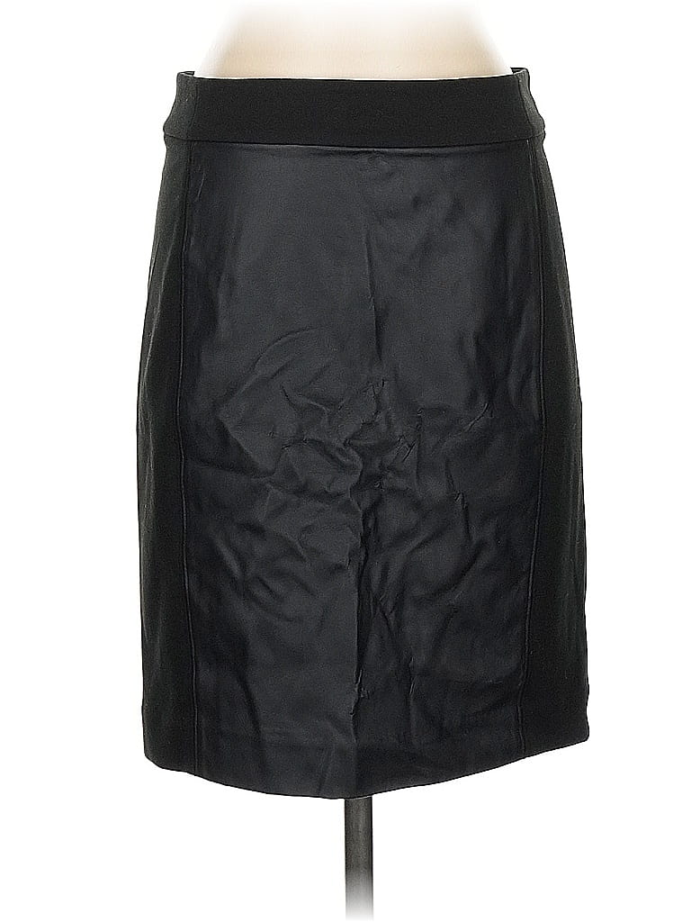 Pre-owned Ann Taylor Loft Outlet Faux Leather Skirt In Black