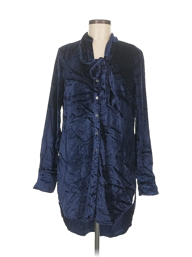 Pre-owned Maeve Long Sleeve Blouse In Blue