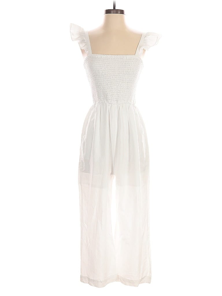 Pre-owned Pink Lily Romper In White