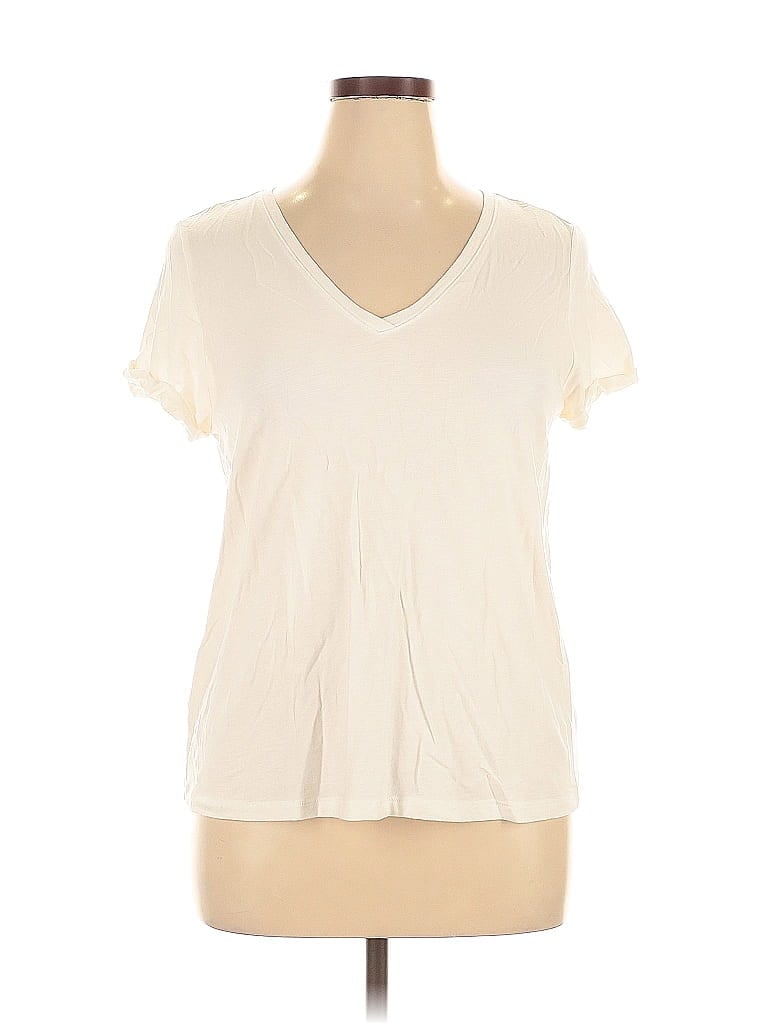 Pre-owned Max Studio Short Sleeve T-shirt In White