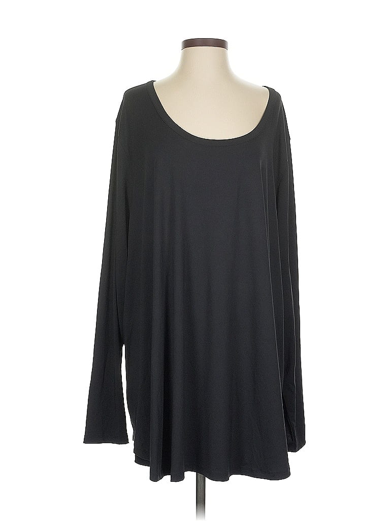 Pre-owned Livi Long Sleeve Top Black Scoop Neck Tops
