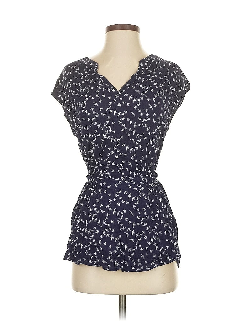 Pre-owned Le Lis Short Sleeve Blouse In Blue