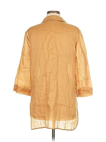 Lafayette 148 New York 3/4 Sleeve Button-Down Shirt (view 2)