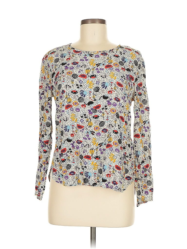 Pre-owned H&m Long Sleeve Blouse In White