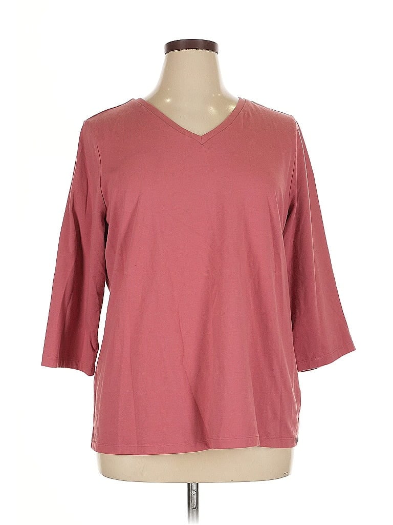 Pre-owned D&co. 3/4 Sleeve T-shirt In Pink