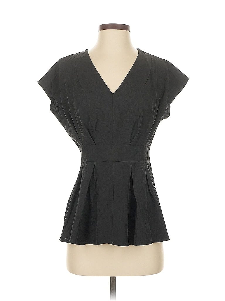 Pre-owned Unbranded Short Sleeve Blouse In Black
