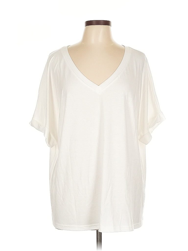Pre-owned Unbranded Short Sleeve Blouse In White