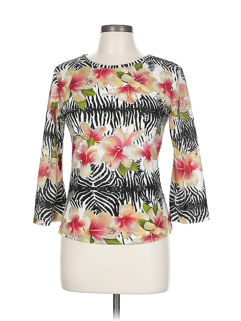 Pre-owned Vanity 3/4 Sleeve Blouse In White