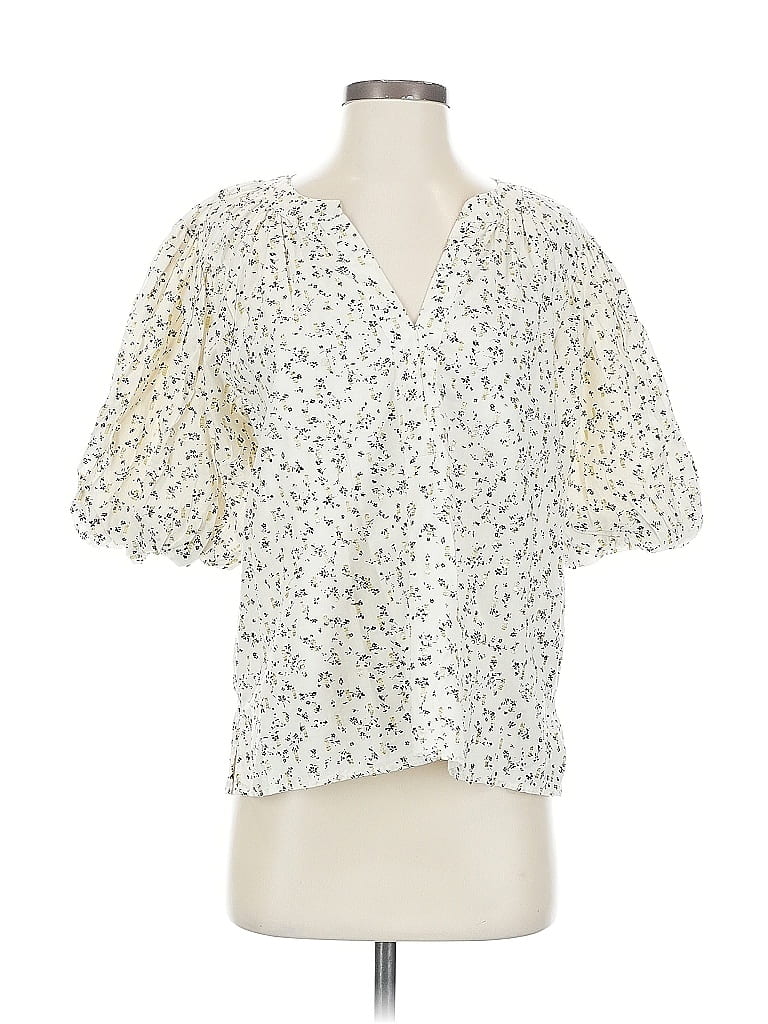 Pre-owned Vince Camuto Short Sleeve Blouse In White