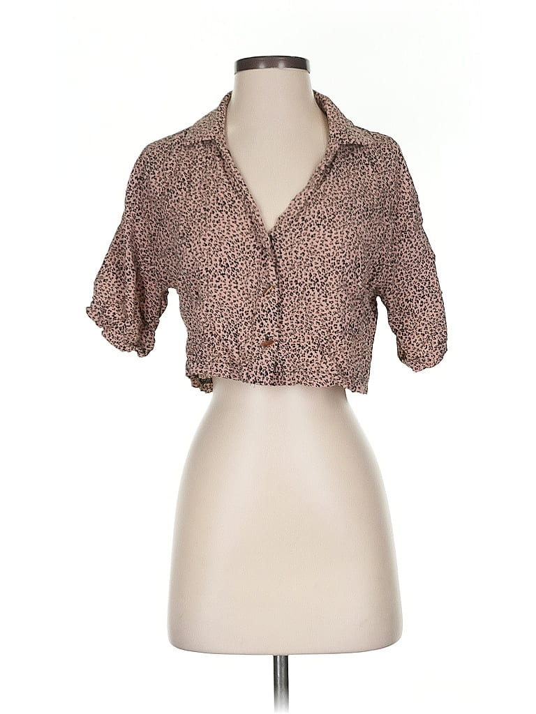 Pre-owned Kirious 3/4 Sleeve Blouse In Brown