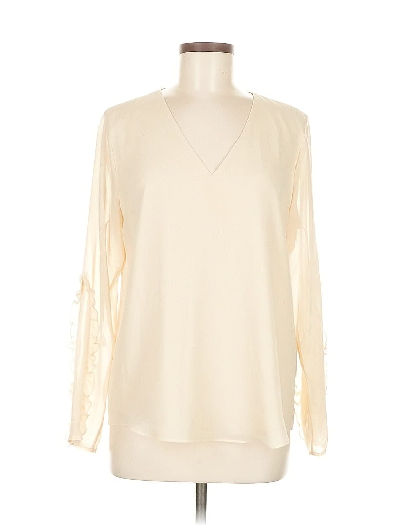 Pre-owned Calvin Klein Long Sleeve Blouse In White