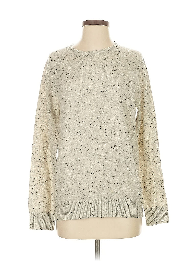 Club Monaco Pullover Sweater: Silver Tweed Pattern Tops - Size X-Small