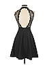 Aqua Solid Black Cocktail Dress Size XS - photo 2